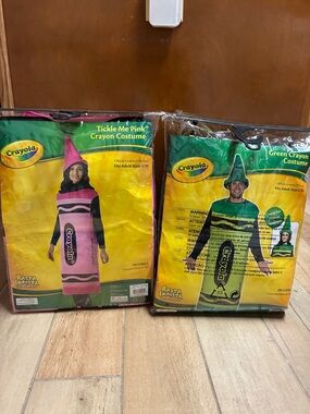 Crayola Pink women’s s/m and Green Crayon men’s Costume l/xl